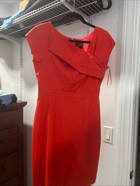 Jcrew suiting red orange Wrap-Front Sheath Dress - Brand: